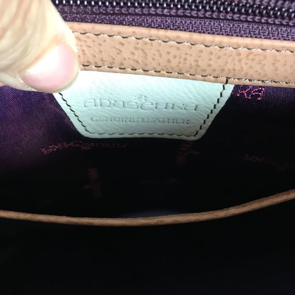 Anuschka NEVER USED Handpainted Leather Shoulder Bag Tassel Butterfly - Picture 10 of 12